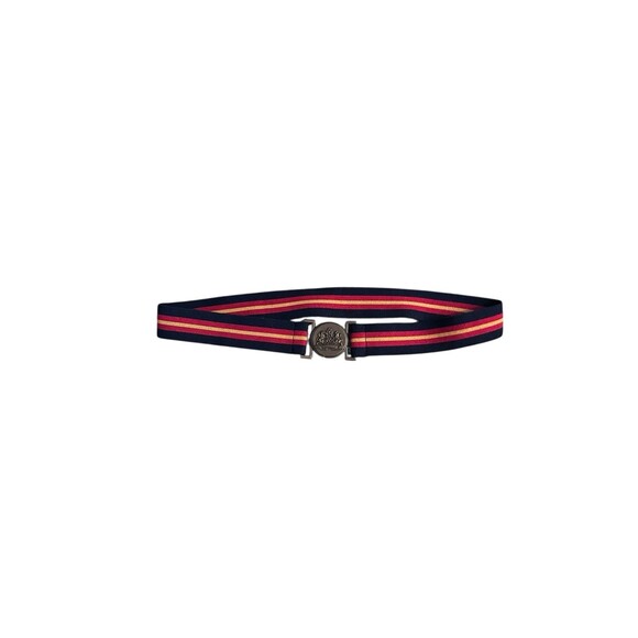 Polo Ralph Lauren Stretchy Belt Signature Striped Navy Blue Red Gold Women 12